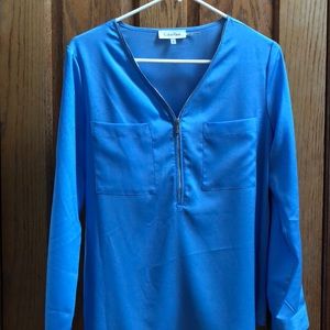 Calvin Klein never worn blouse/tunic light blue Sm